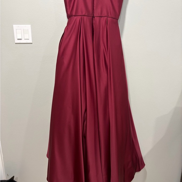 Adam Strapless Wine Red Dress - Picture 2 of 4